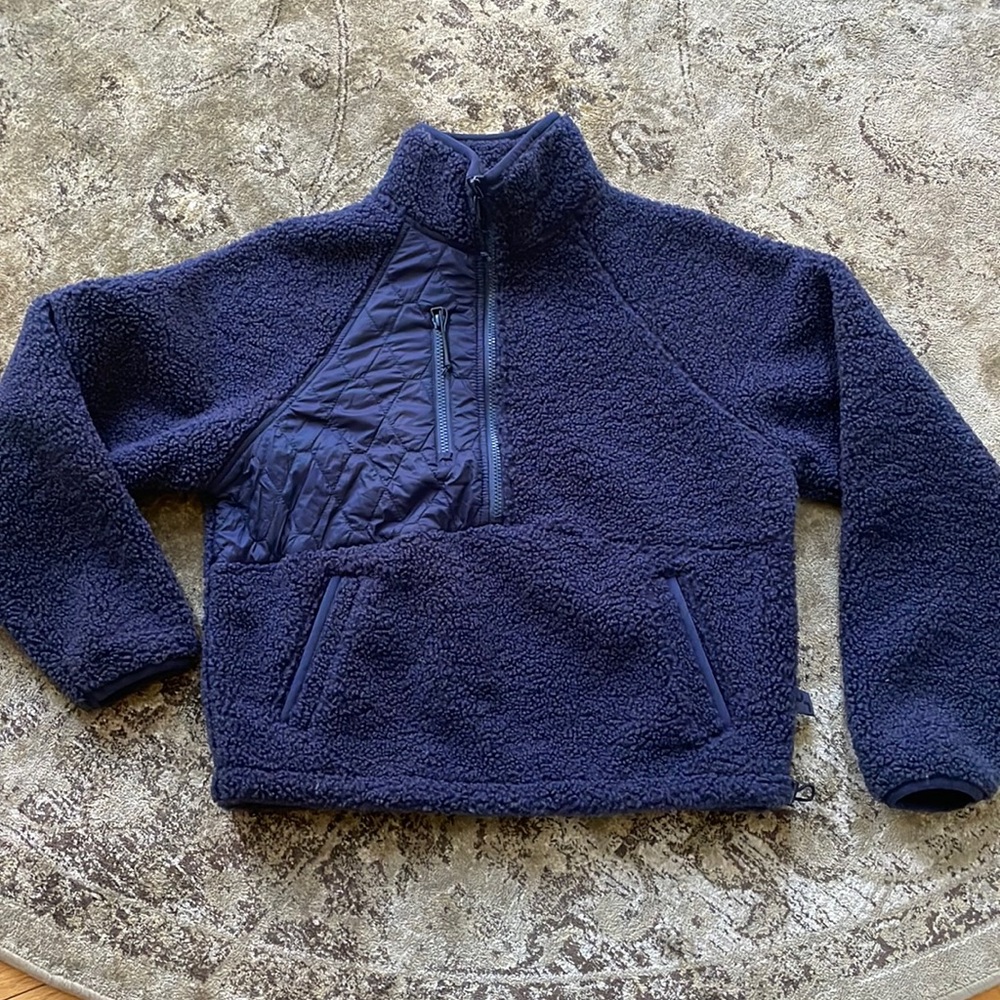 JoyLab XS Sherpa Mixed Media 1/4 Zip Pull Over